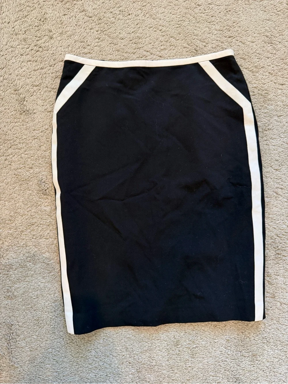 Nine West Black Pencil Skirt with White Side Stripe